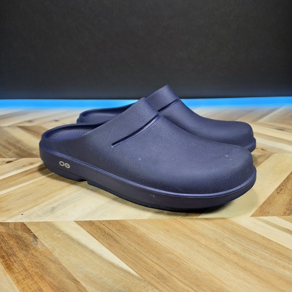 OOFOS OOcloog Men's 11 Navy Recovery Clog Slip On Sandals M11 W13 EU44 Foam